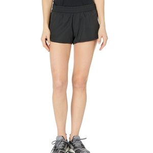 NEW Adidas Black Pacer 3 Stripes Woven Heather Training Shorts Women's Sz Large